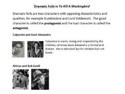 To Kill A Mockingbird Dramatic Foils Activity