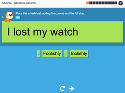 Sentence adverbs - Interactive Activity - KS3 Spag