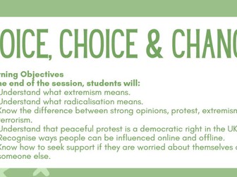 Extremism, Radicalisation and Protests - PSHE/PD Ks3/4