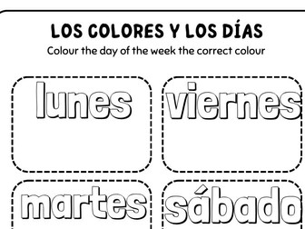 Spanish days of the week and colours