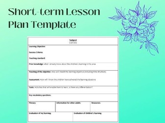 Short-term Lesson Plan Template