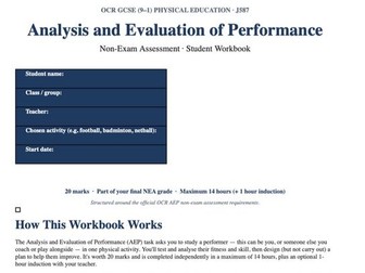 OCR GCSE PE (J587) - AEP Complete Toolkit: Student Workbook + Model Answers for 5 Sports