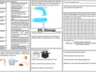 Revision 8K Energy (Exploring Science): Revision mat worksheet