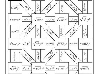 Simplifying Radicals Maze