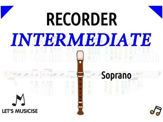 Recorder Intermediate Method (w. Diagrams/Fingering Charts) for Soprano Recorder