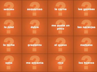 Spanish Sentence Builders: Unit 11 Saying what food I like and dislike and why