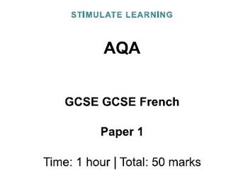 AQA GCSE French Reading Paper