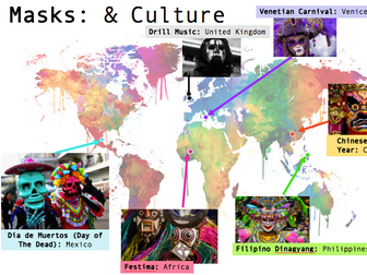 Art & Design - Cultural Masks Worksheets - CULTURAL MAP