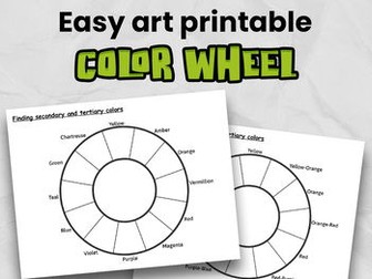 Color Wheel - Finding Secondary and Tertiary Colors (includes English spelling)