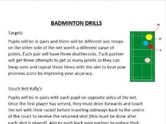 List of badminton drills