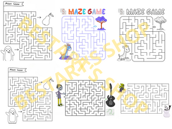 Maze Worksheet Layouts / Templates Clip Art / Clipart Commercial Use