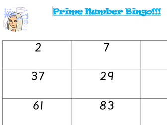 Prime Number Bingo