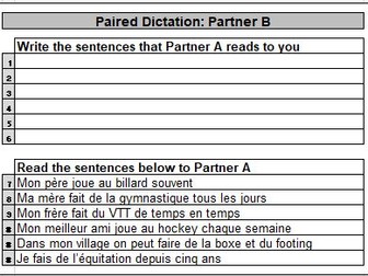 KS3 On peut faire quels sports dans ta ville/ton village