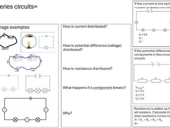 Series and Parallel Circuits Rules Worksheet