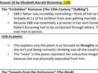 WJEC Poetry 2027 Sonnet 29 Historical Context revision sheet