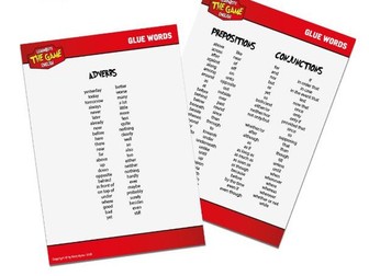 English GCSE glue words (adverbs, prepositions, conjunctions)