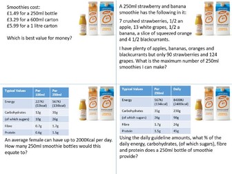 SSDD Smoothie Problem - best buy, % and proportion