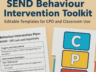 SEND Behaviour Intervention Toolkit + Editable Templates for CPD and Classroom Use (ADHD, ASD, SEMH,