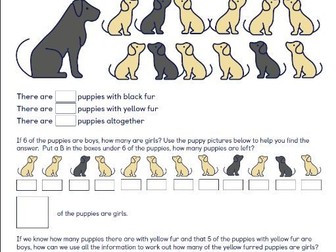 Numbers within 20 puppy sorting resource