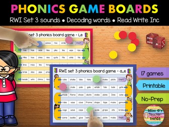 RWI: Read Write Inc Set 3 sounds fun & colourful phonics board games - decoding reading skills