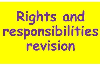 Edexcel Rights and Responsibilities Revision Unit 8