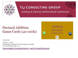 Decimal Addition Game Cards (40 cards)