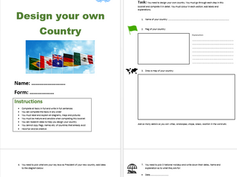 Design Your Own Country - Project Based Learning