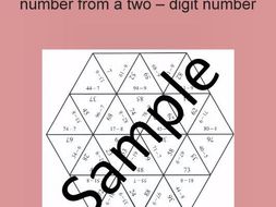 Subtracting a single – digit number from a two – digit number 1 – Math puzzle