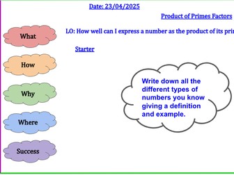 Expressing a number as the product of prime factors.