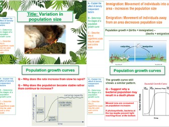 AQA A Level Biology (A2) - 19. Populations in Ecosystems - Variation in population size