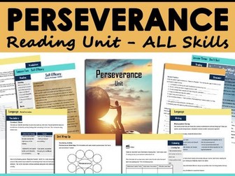 Perseverance Themed Reading Comprehension Passages and Language Activities