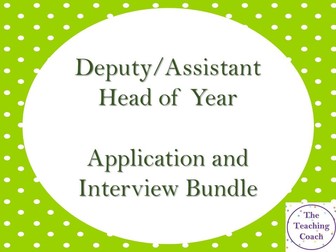 Deputy Assistant Head of Year Application and Interview Bundle