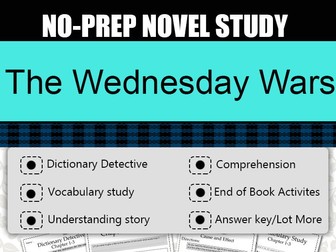 The Wednesday Wars Novel Study-Complete Novel Study.