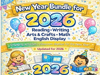 New Year Bundle for 2026: Reading Writing Arts and Crafts Math English Display