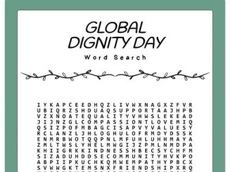 Global Dignity Day word search puzzle worksheet Activity