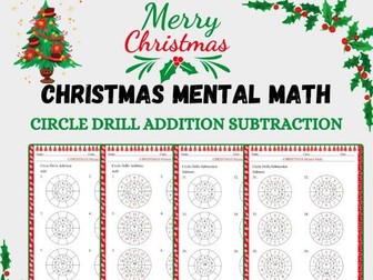 Christmas Activities Mental Math Circle Drill Addition And Subtraction Worksheets For Kids