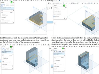 Mini Project for 3D design students - De Stijl Desk/Bathroom Tidy - Onshape