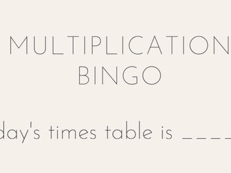 Multiplication bingo