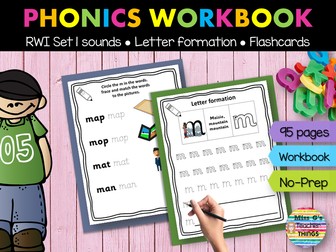RWI Set 1 Workbook: A Complete Phonics Resource with 111 worksheets & flashcards