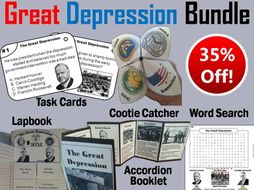The Great Depression Task Cards and Activities Bundle