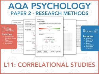 L11: Correlational Studies - Research Methods - AQA Psychology