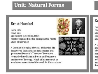 GCSE Art - Natural Forms Artists Knowledge Organiser
