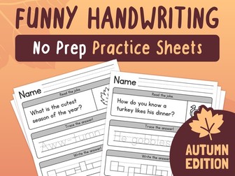 Fall Handwriting Practice | Funny & Simple Sentences, Autumn Daily Handwriting