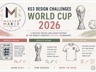 KS3 World Cup 2026 Design Challenges Bundle | Graphics, Textiles & Product Design Cover Lessons