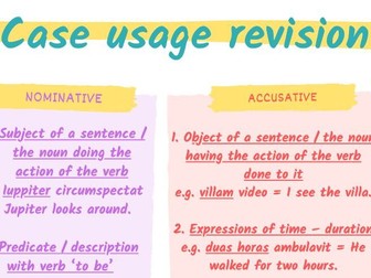 GCSE Latin Case Usage Revision