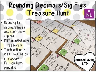 Rounding Significant Figures & Decimals Treasure Hunt