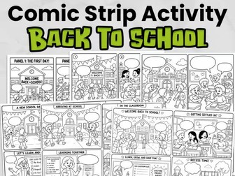 Back to School Comic Strip Writing Activity | Primary Creative Writing | No-Prep First Week