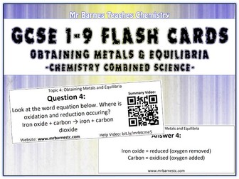 GCSE Chemistry Flash Cards - Obtaining Metals and Equilibria