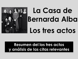 A-Level Spanish La Casa de Bernarda Alba - Análisis de los ...
