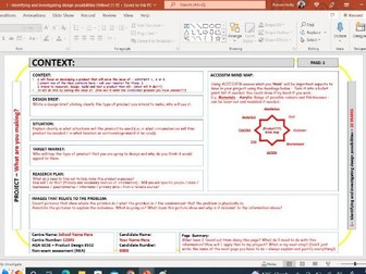 AQA - GCSE - Product Design - NEA